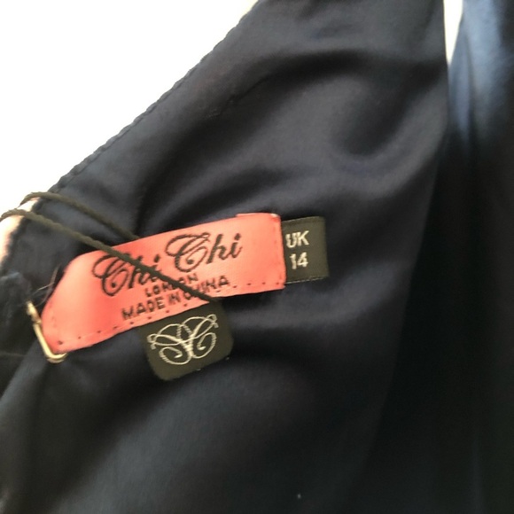 New Chi Chi London Floral Navy Dress 10 - Picture 10 of 14